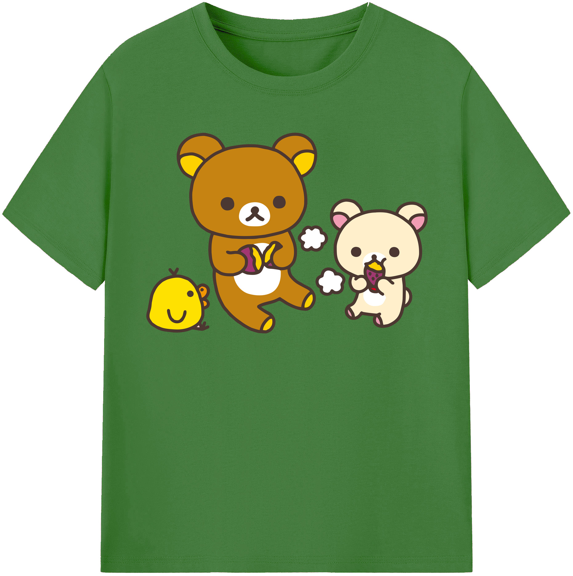 （画像用） リラックマ リラックマ キイロイトリ Rilakkuma Korilakkuma Kiiroitori レディースカジュアルプリントTシャツ（綿100％）